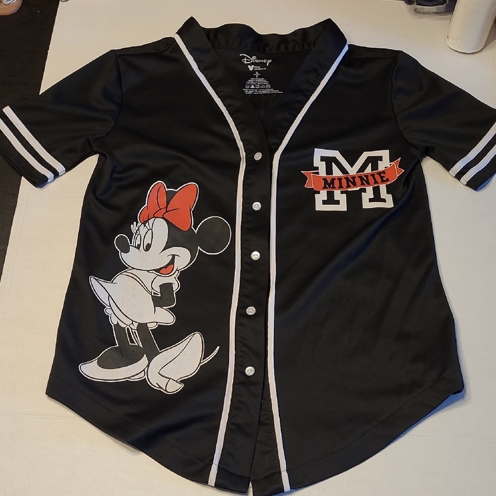 Disney Black and Red Button Down Shirt with Mickey Design